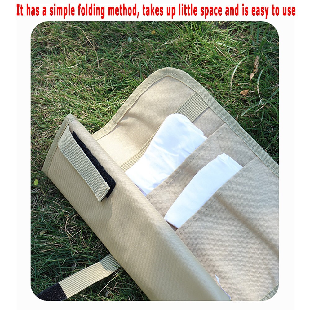 1PCS Foldable Hanging Multi Pocket Storage Roll for Picnic, Kitchen, BBQ, Hiking