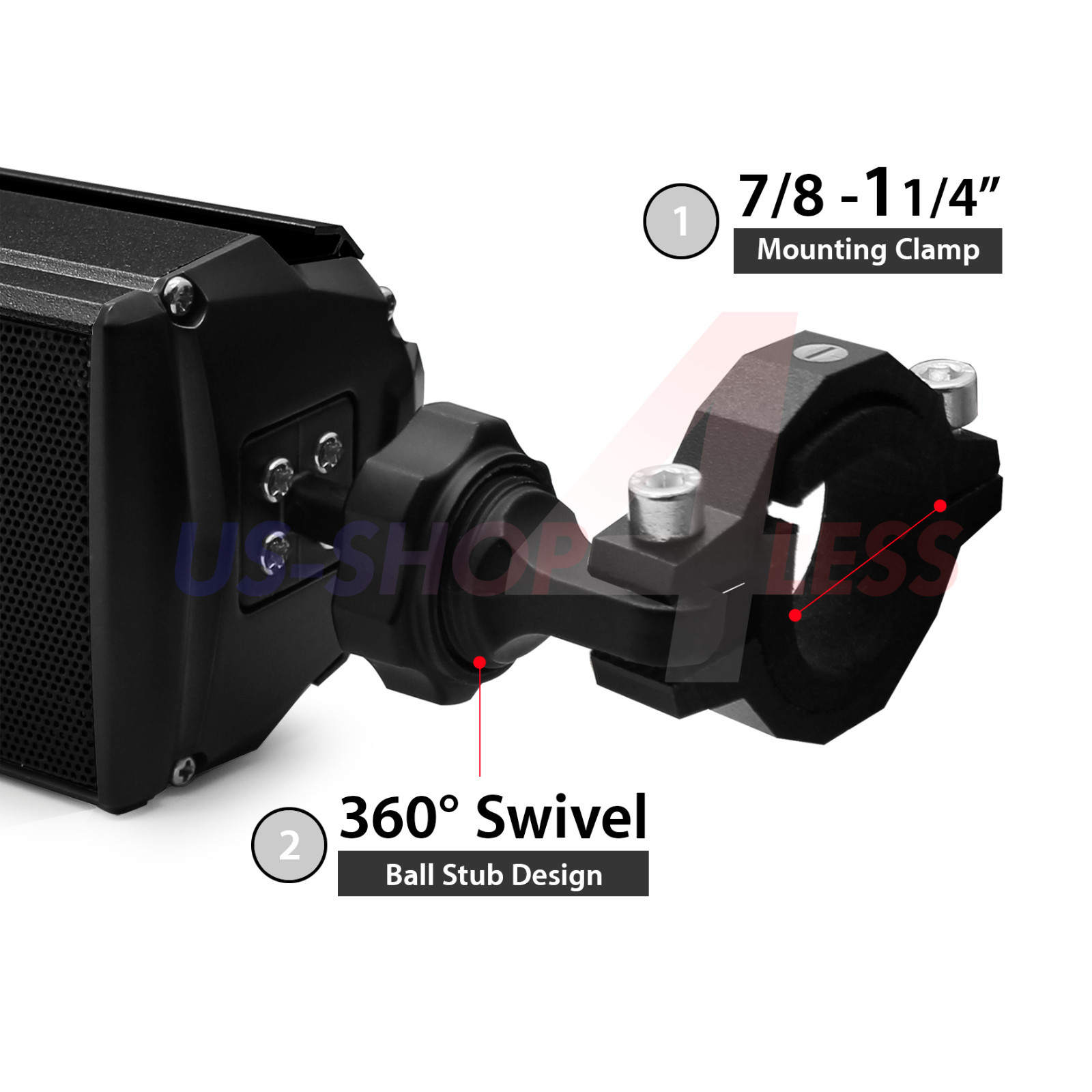 Waterproof Bluetooth Stereo Speaker Audio System MP3 USB AUX FM Radio Yamaha ATV