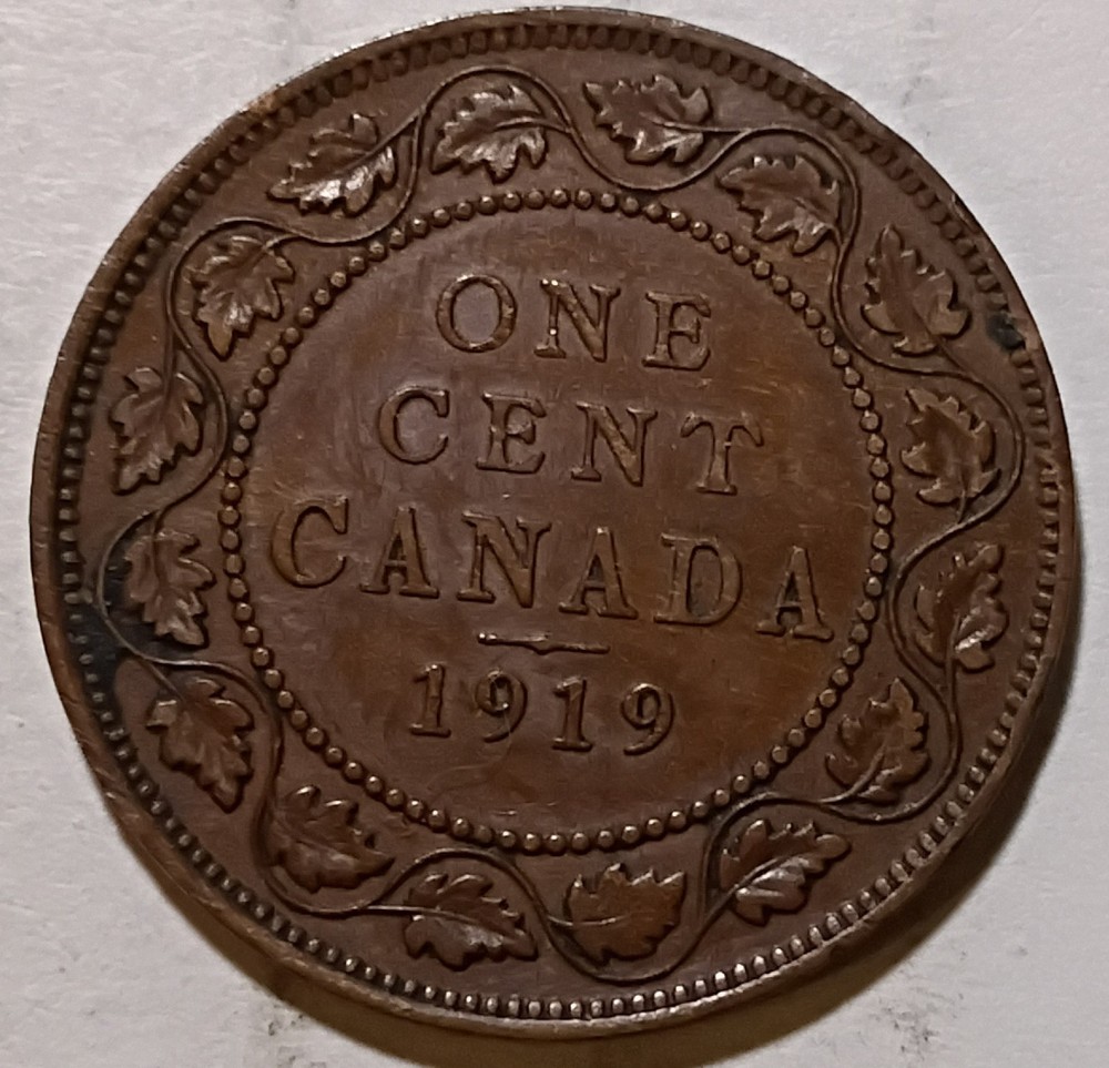 Canada - 1919 Large Cent George V with "DEI GRA"
