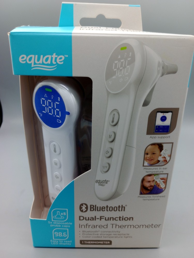 Equate Bluetooth Dual-Function Infrared Thermometer, Forehead and Ear Mode