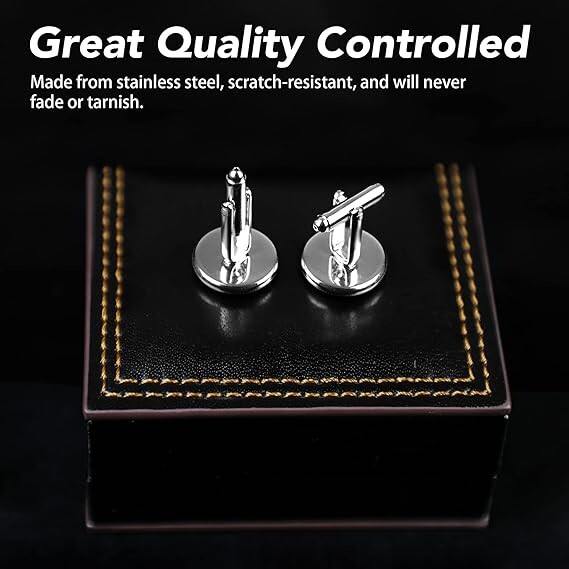 Elegant Cufflink, Jewelry Stainless Steel Classic Tuxedo Shirt Cuff Link-Black