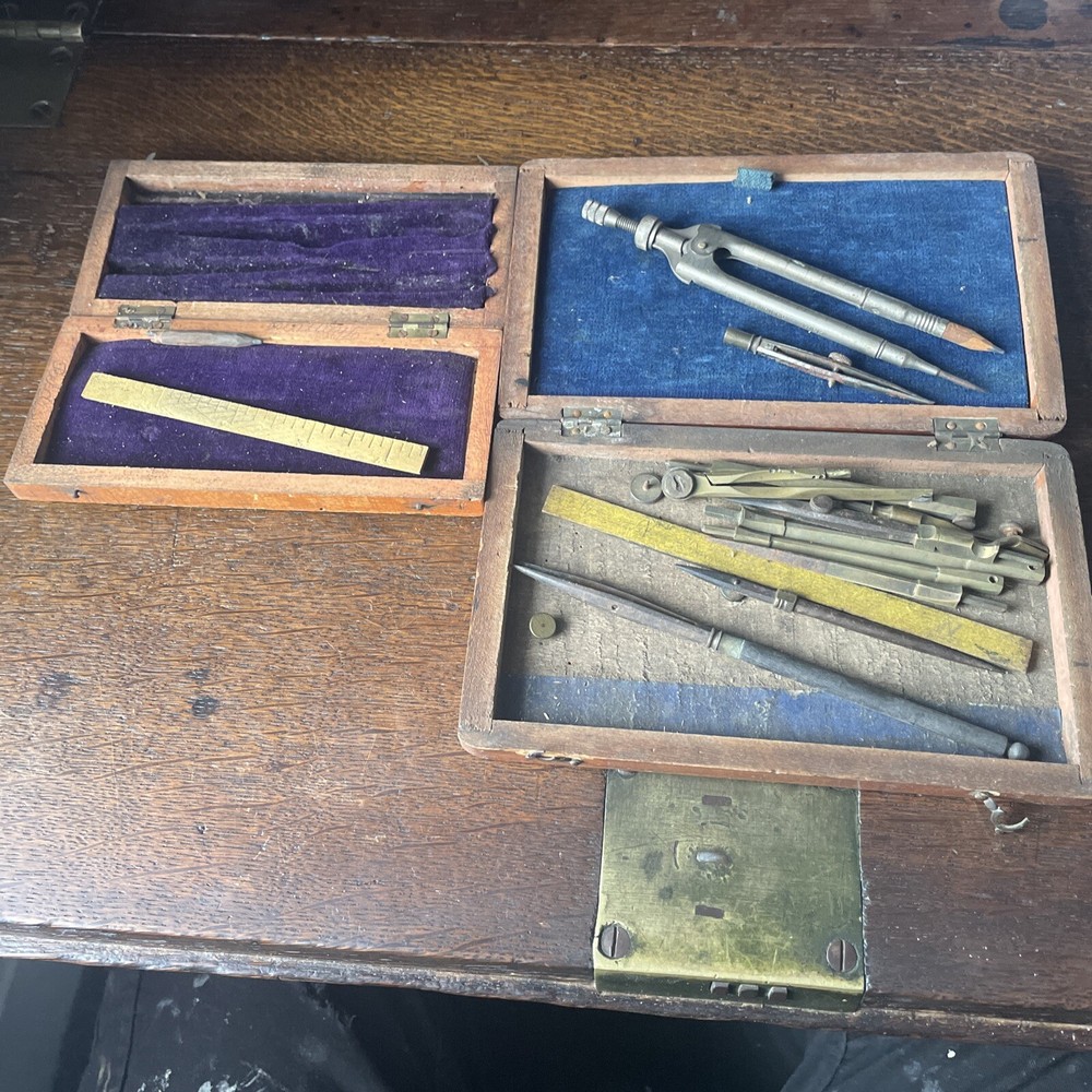 Vintage  Drawing Set / Compass Set - Mathmatical Instruments
