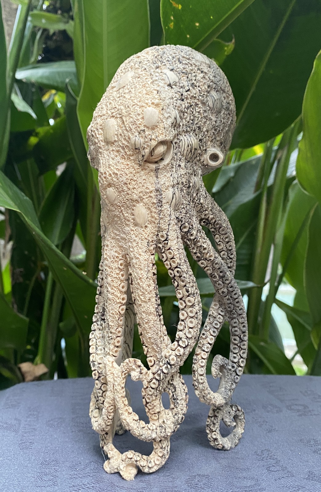 Unique Octopus Carved Wooden Statue Carving Carved Octopus Skull