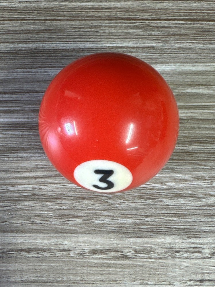 Mini Pool Ball #3 Solid Red 1.5" Diameter Miniature Billiard Replacement Vtg