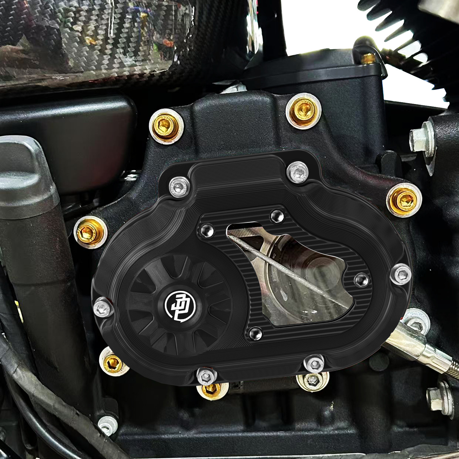 Black Transmission Sider Cover Fits Harley 2017-Later Touring 07-2017 Softail