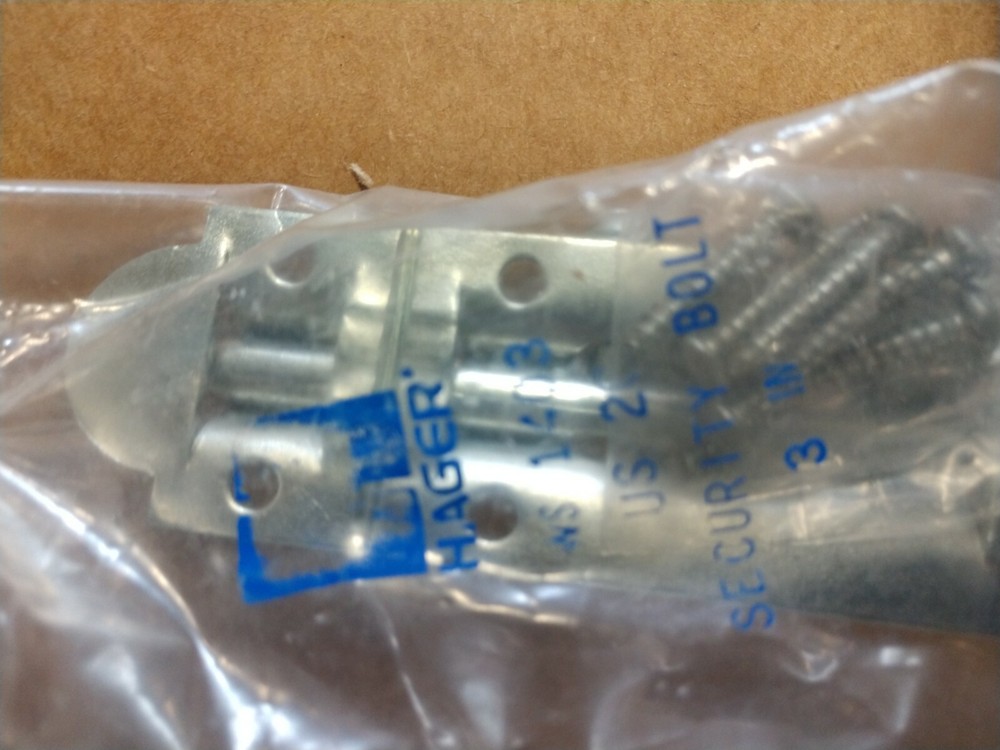 HAGER  3" SLIDE BOLT IN US2C WITH STRIKE
