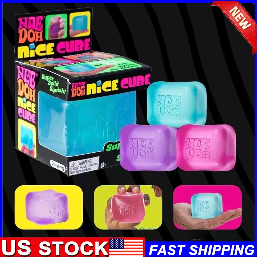 Needoh Nice Cube Squishy Fidget Toy, Stress Relief, Returns to Shape USA