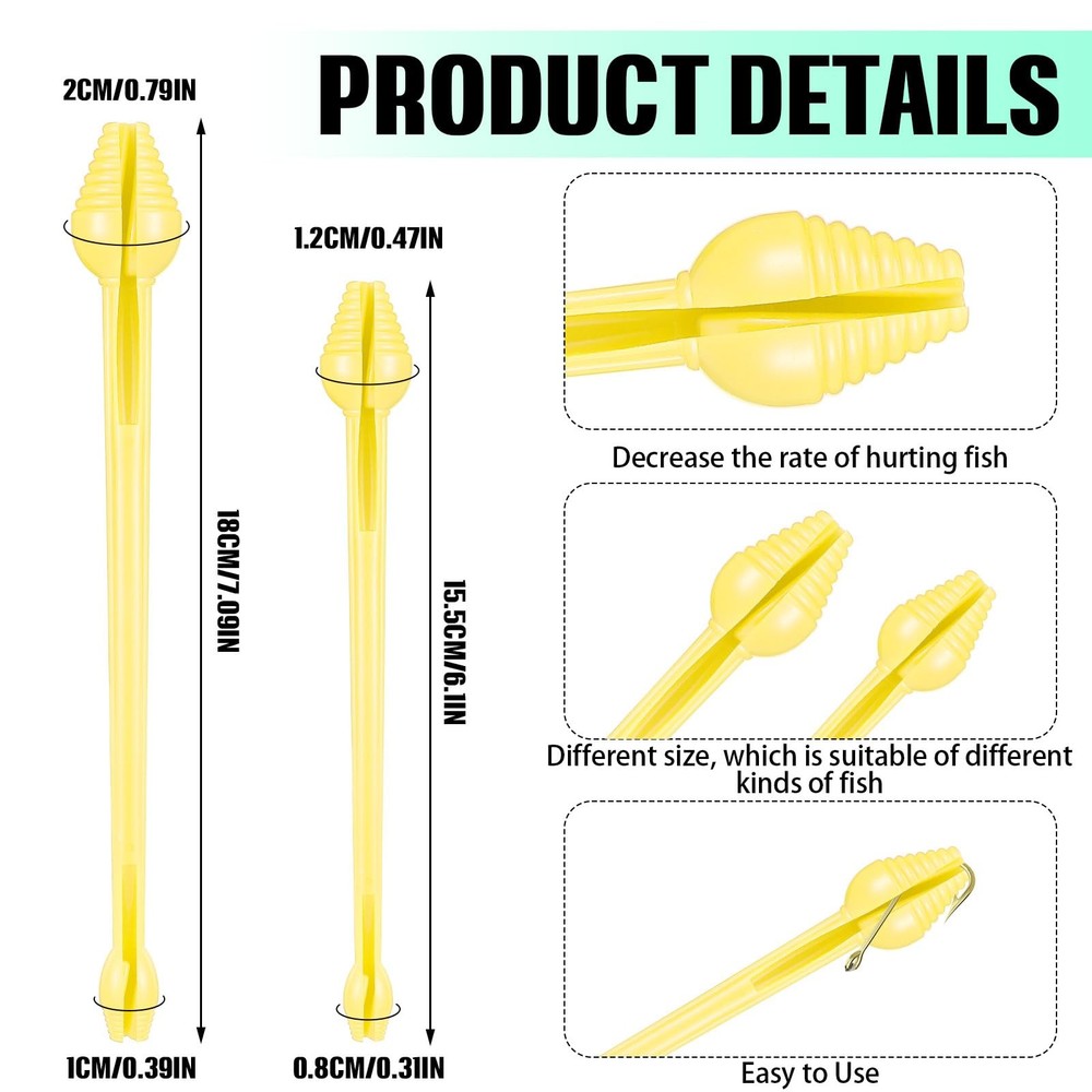 6 Pcs Fish Hook Remover Tool Plastic Snelled Hook Disgorger Portable Unhook Extr
