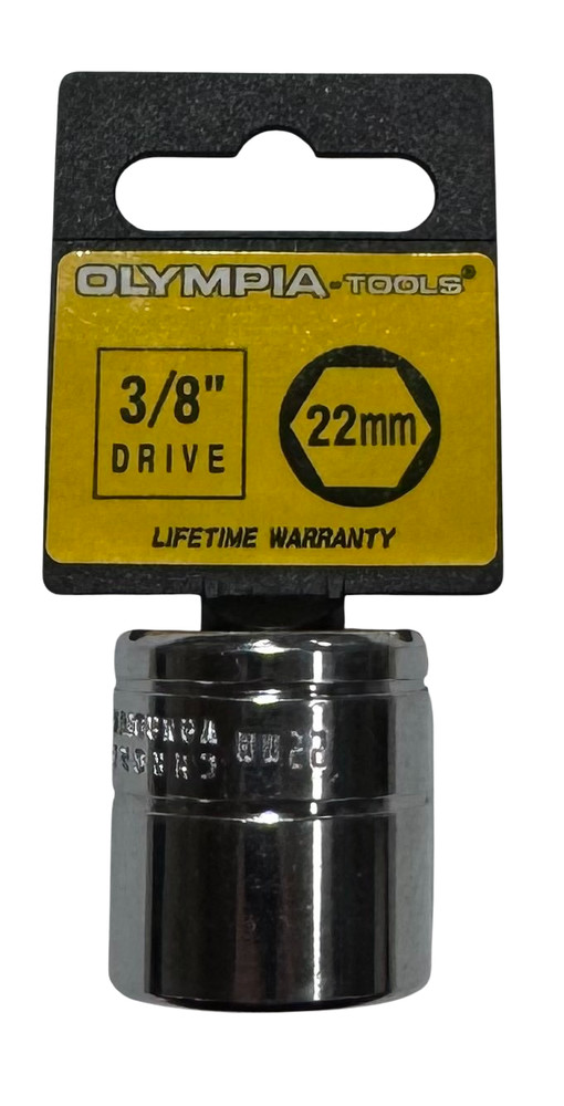 Olympia 3/8" Drive 22mm Socket 6 Point Chrome Vanadium