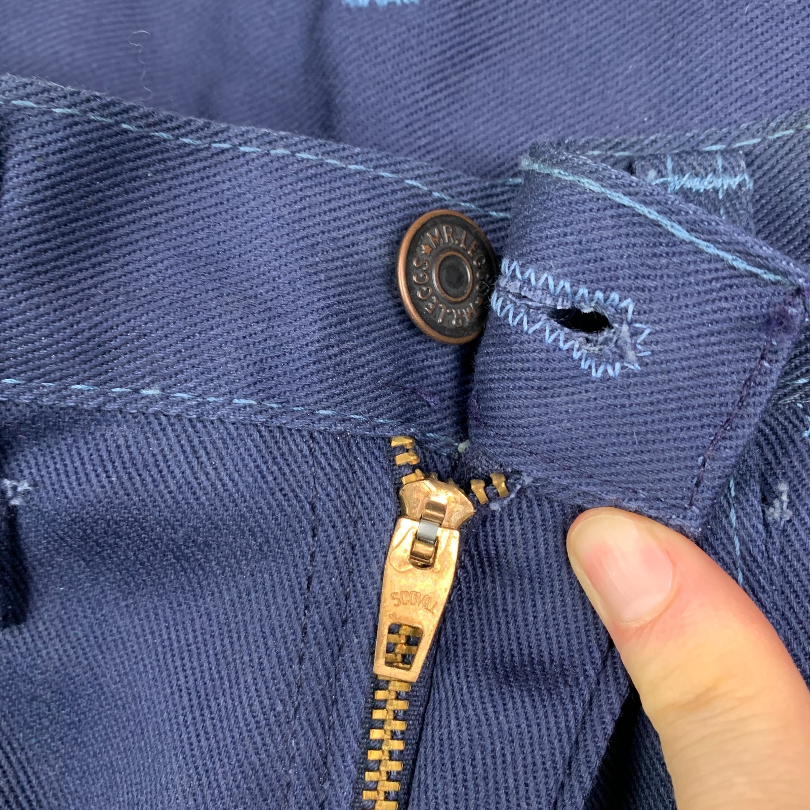 Vintage 70s Mr Leggs Flare Pants Men’s 32x31 Navy Deadstock 1970s NEW