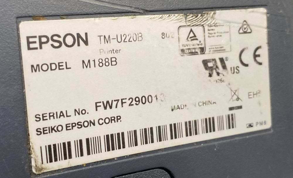 Epson TM-U220B M188B Impact Kitchen Receipt Printer
