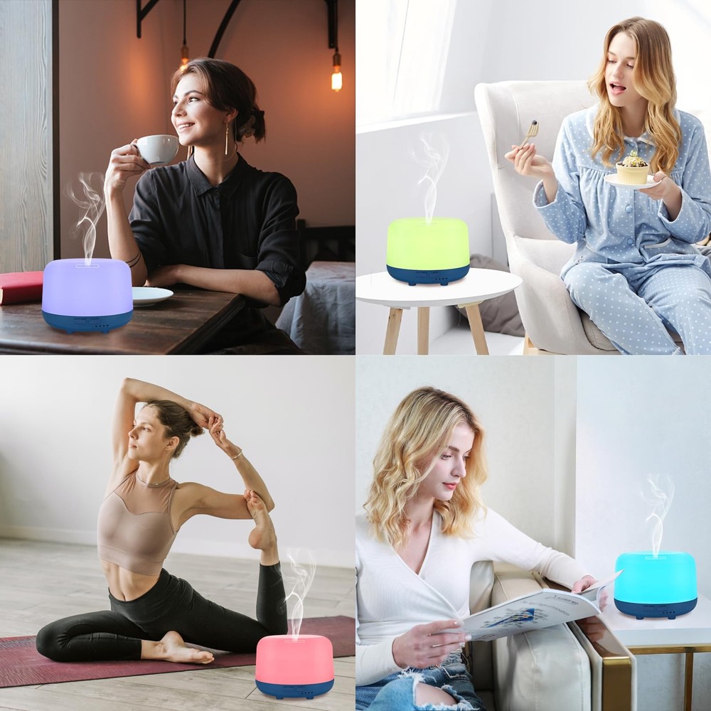 Marchred 300ML Essential Oil Diffuser with Remote Control, 7 LED Dark Blue