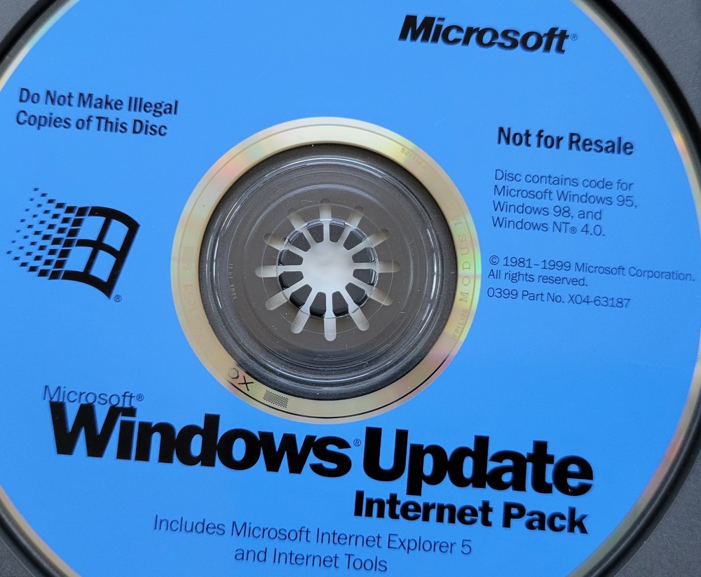 Vintage - Microsoft Windows Update Internet Pack, 1999