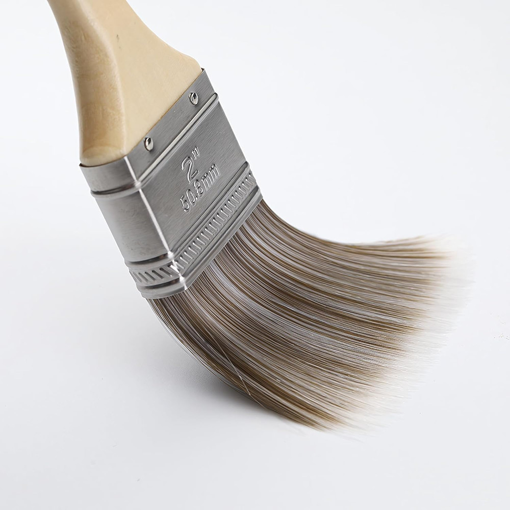Paint Brushes Set - 5 Pcs Flat & Angle Paintbrushes for Wall & Trim, Suitable fo