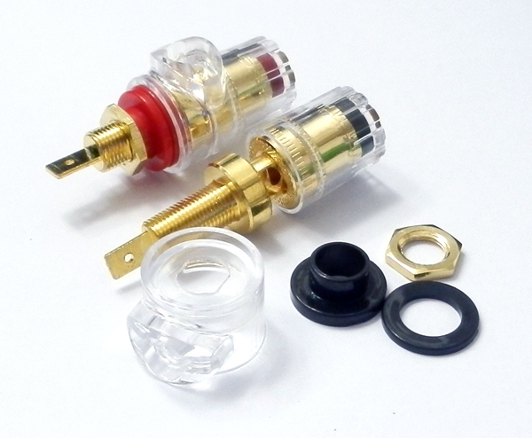 2pcs Dual-purpose pure copper gold-plated speaker horn binding posts