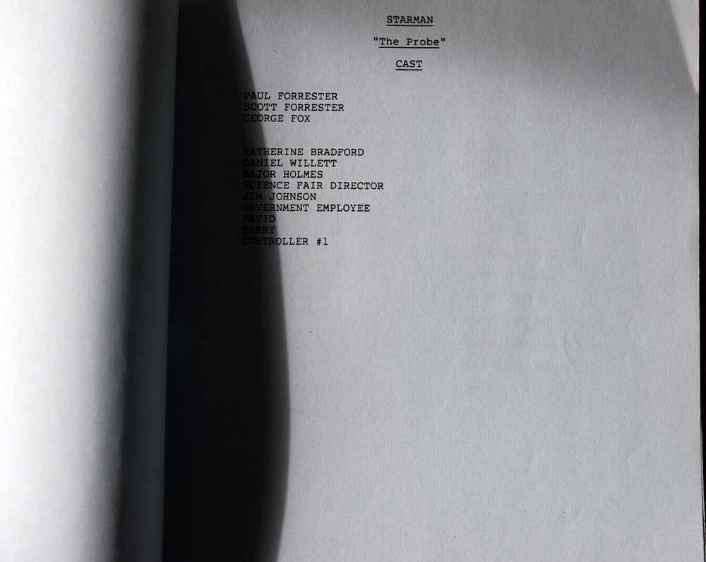 1986 Starman " The Probe " Original Screenplay Script First Draft