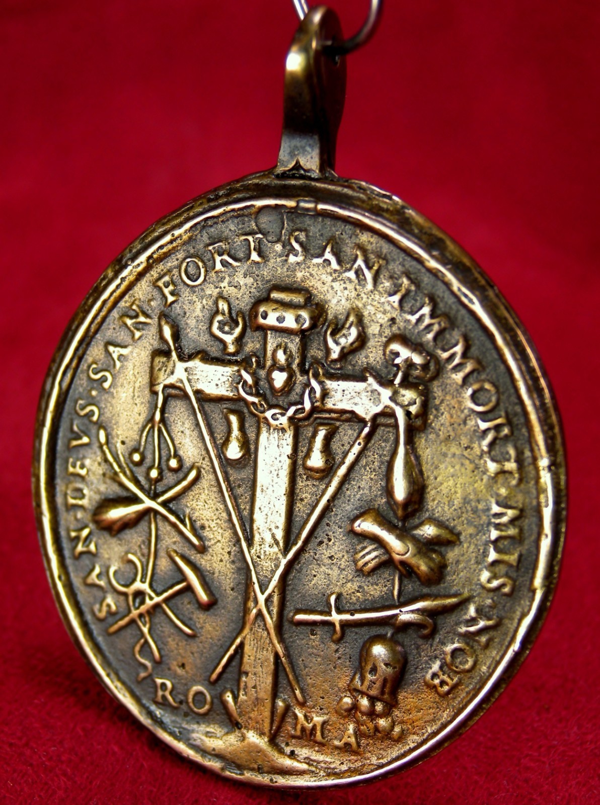 Antique 18th Century Veil of Veronica Holy Spirit Christ Passion Symbols Medal