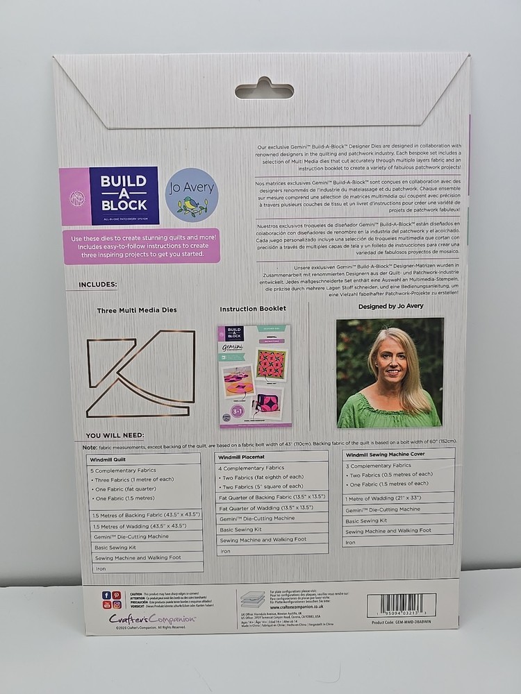 "Build-A-Block" WINDMILL pattern & instruct.kit Jo Avery/Crafter's Companion