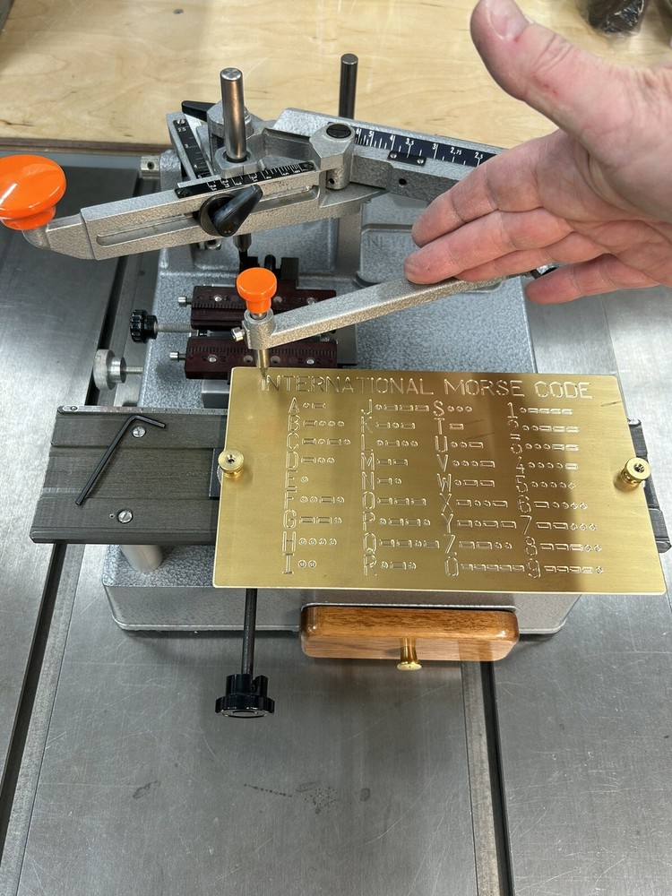 MORSE CODE HAM RADIO SOLID BRASS ENGRAVING PLATE OR DISPLAY PLATE FOR NEW HERMES