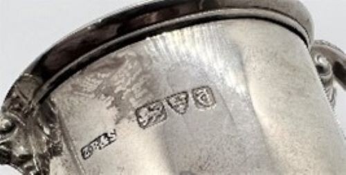 Hallmarked silver miniature two handle trophy 52.3g