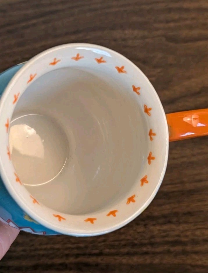 Dutch Wax Anthropologie Large Footed Mug Cup Floral Hand Painted Ceramic