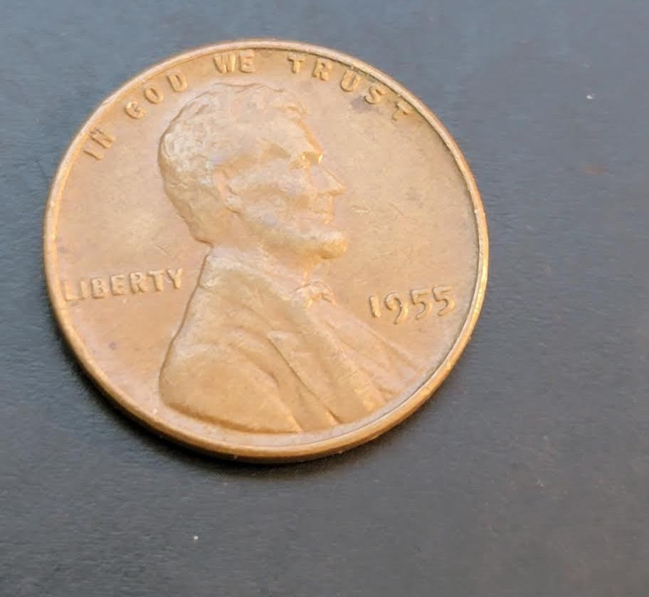 1955-P WHEAT CENT, , XF, BROWN, CIRCULATED (E27)