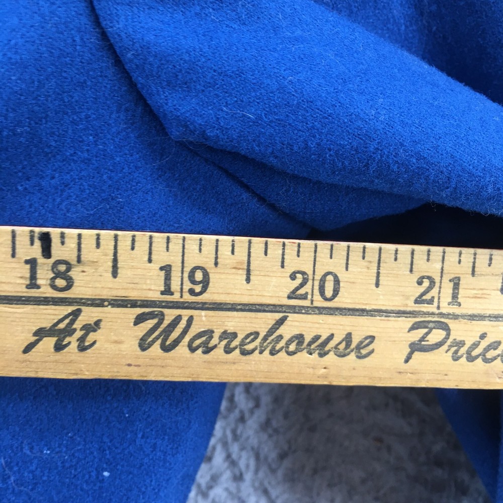 Pendleton Blazer Mens 12 Solid Blue Wool Collared Long Sleeves Front Buttons