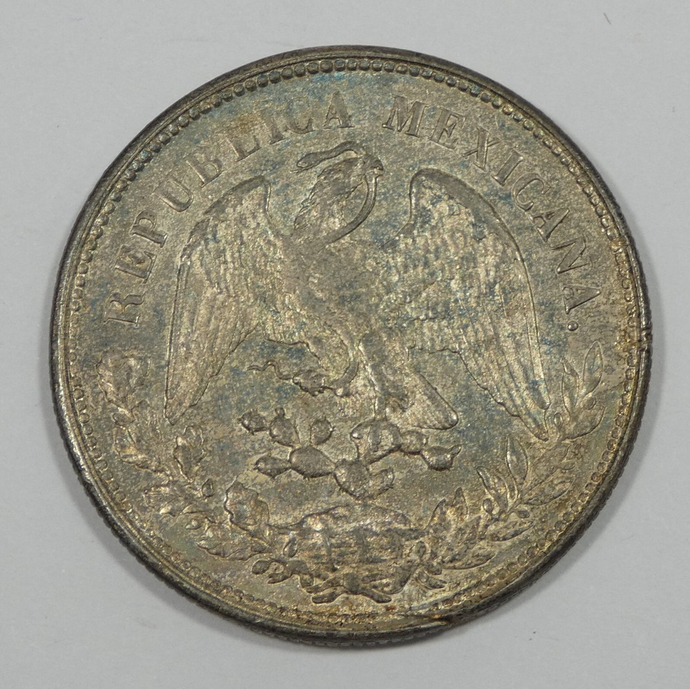 1902 Mo MEXICO Silver Peso Coin ALMOST UNCIRCULATED