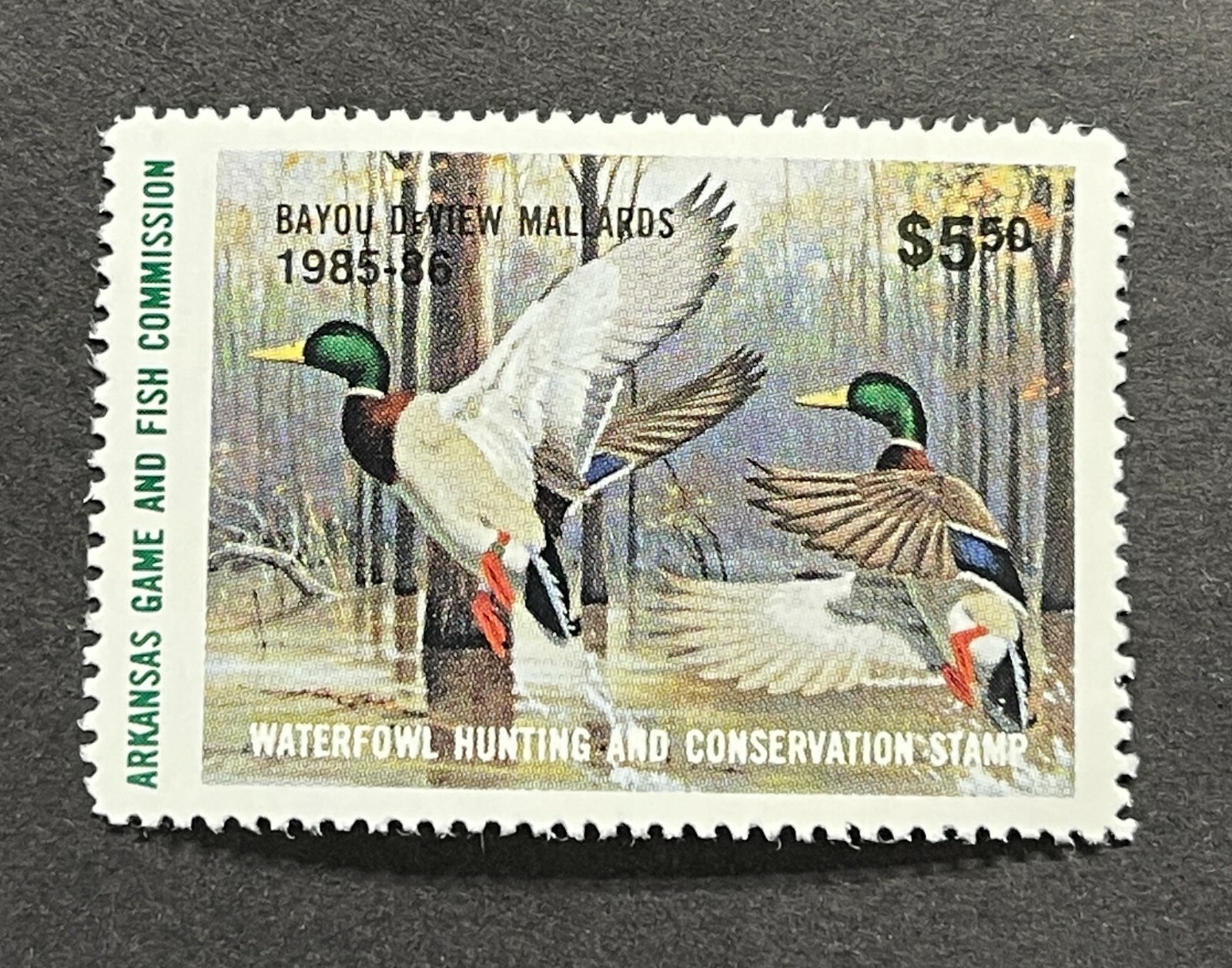 WTDstamps - 1985 ARKANSAS - State Duck Stamp - Lot1 - Mint OG NH