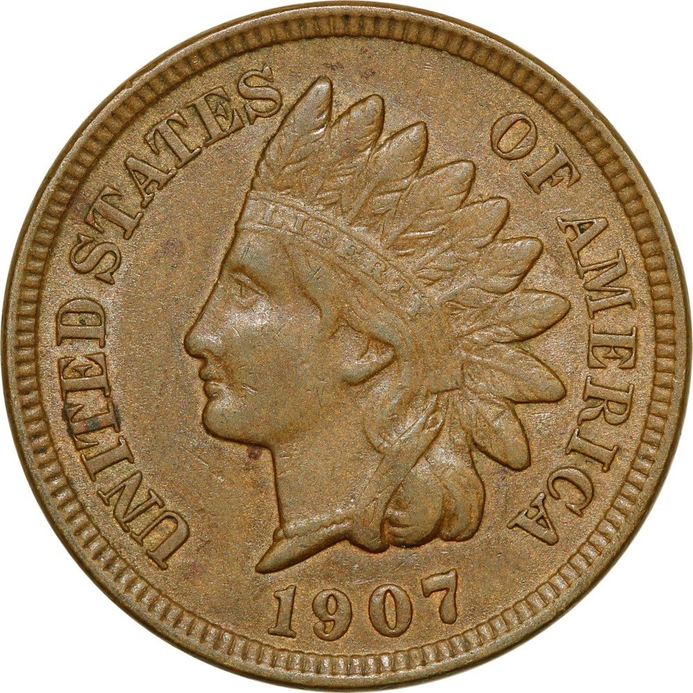 1907 Indian Cent **SNOW 29 REPUNCHED DATE**