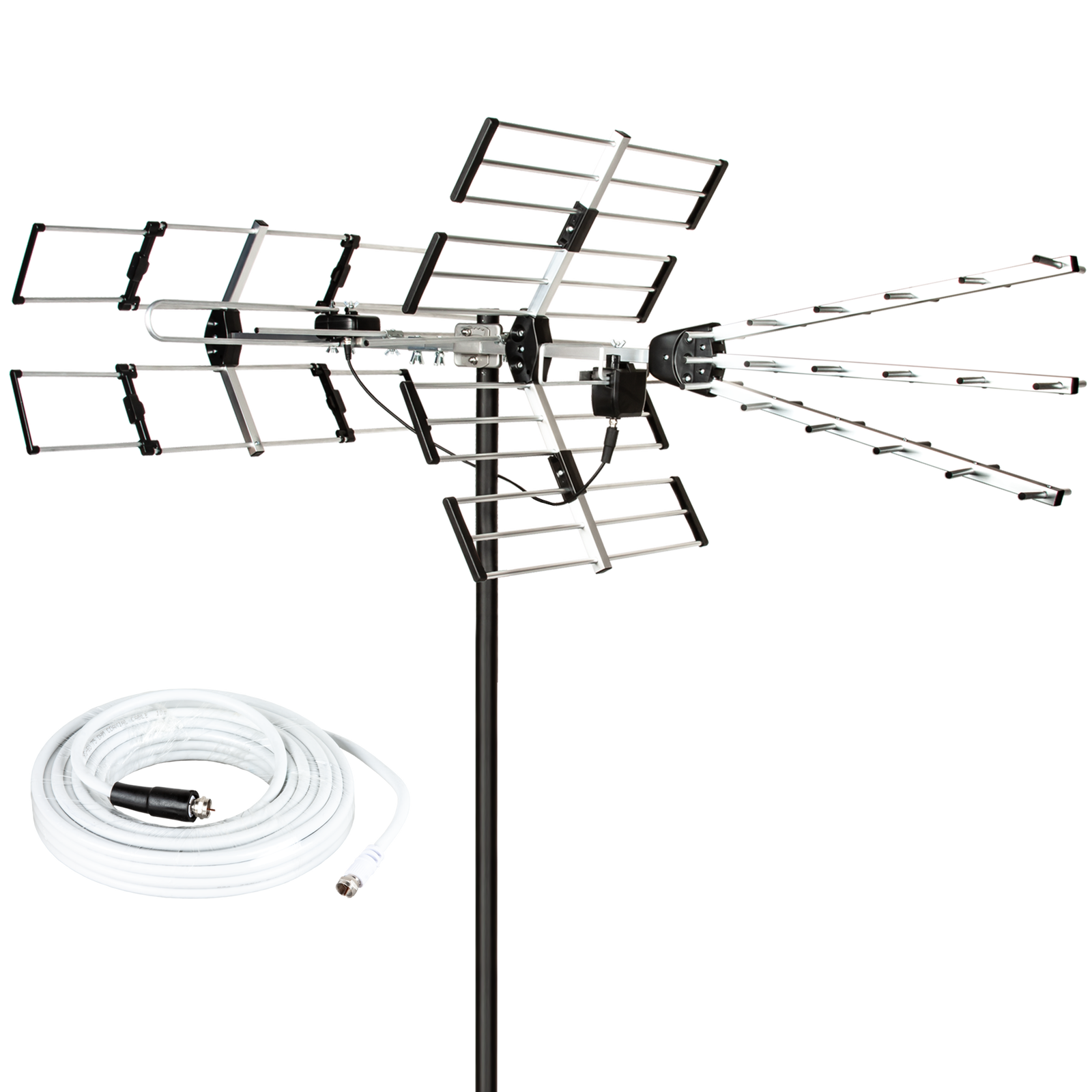 2024 Yagi 24 Elements Outdoor Antenna Long Range 4K ATSC 3 UHF VHF Clear Signal