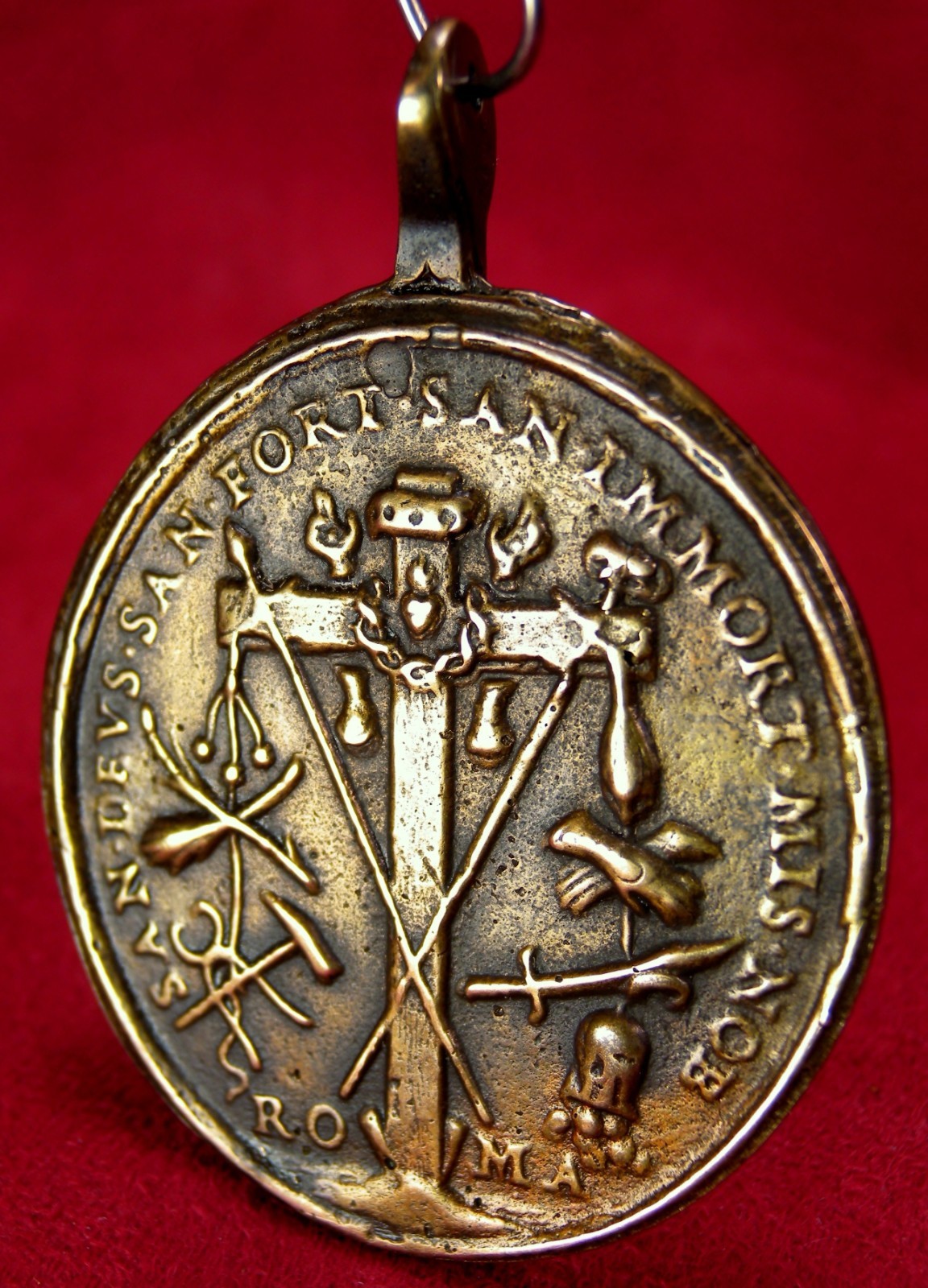 Antique 18th Century Veil of Veronica Holy Spirit Christ Passion Symbols Medal