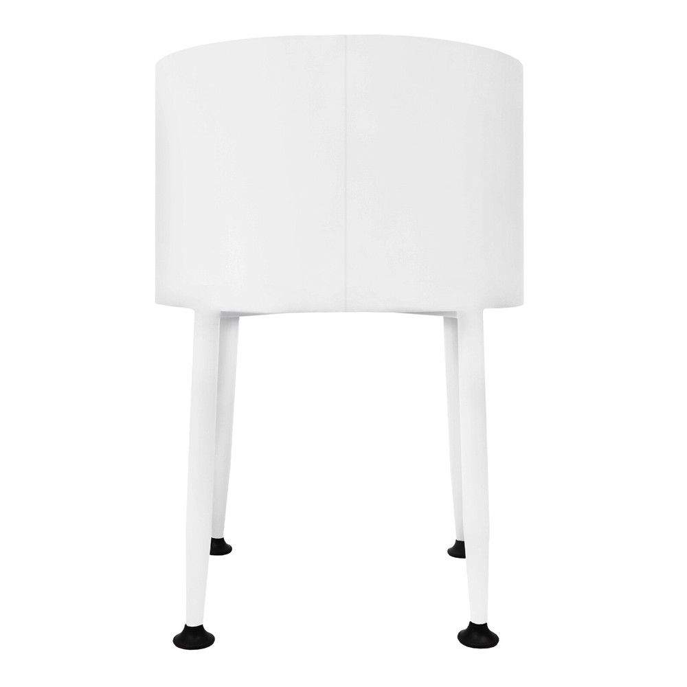Round Table with Open Storage, Iron Bedside Table Modern Side Table 40x40x55cm
