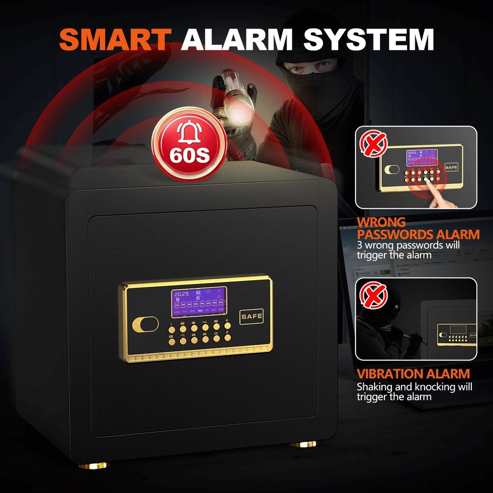 2.5 Home Security Safe Box for Valuables with Digital Keypad Removable Shelf