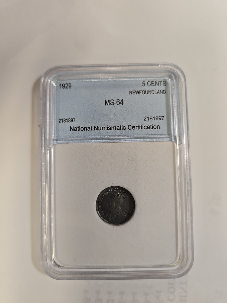 1929 5 Cent New Foundland