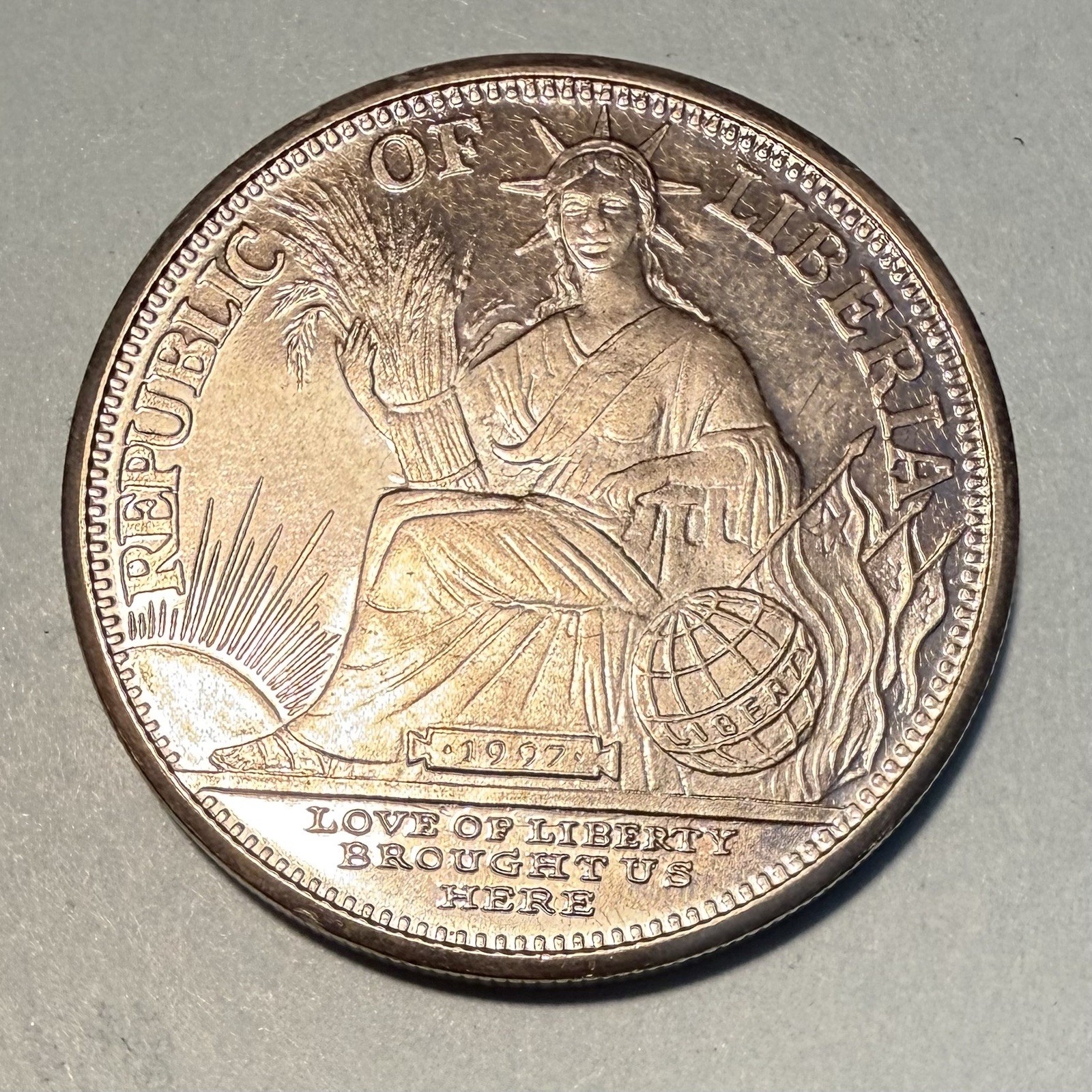 1997 Liberia Year Of The Dragon $5 Coin #1