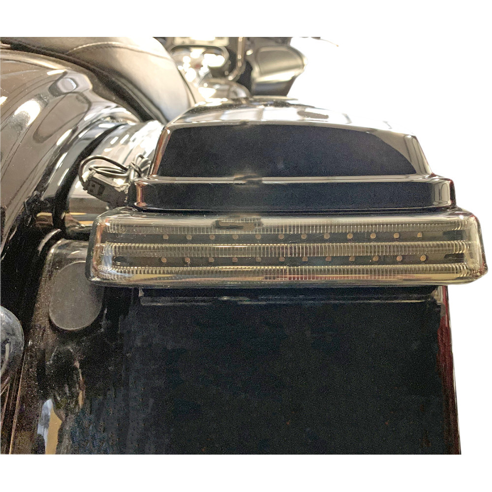 Custom Dynamics Saddlebag LED Lights, Sequential, Black/Smoke | PB-SBSEQ-SS6-BS