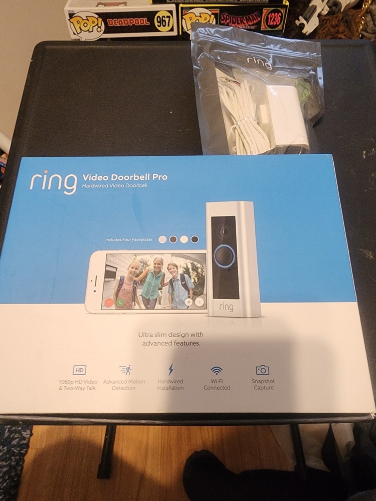 Ring Hardwired Video Doorbell Pro w/ Ring Wired Plug-In Adapter