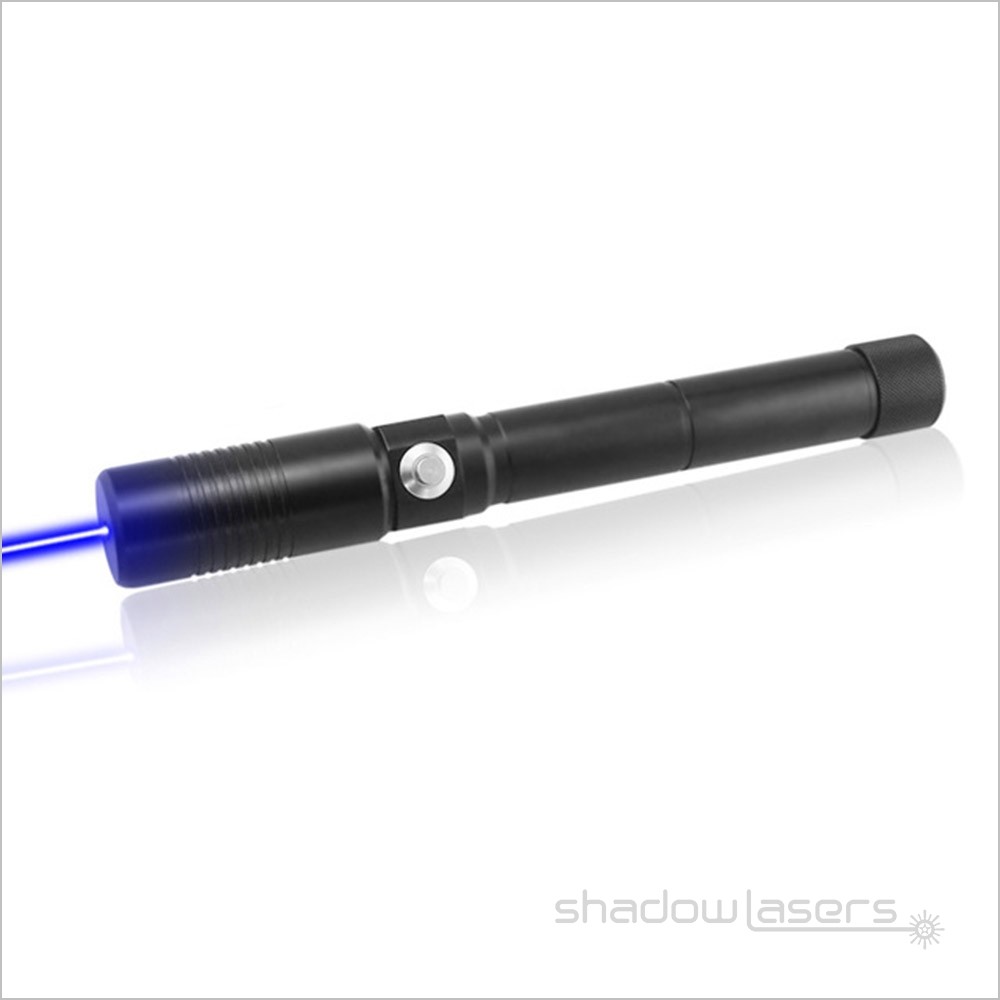 Adjustable Focus Blue Laser Pointer 450nm Flashlight Visidle Beam Light+Case US