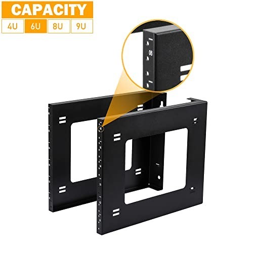 6U Open Frame Rack Wall Mount & Desktop Mount - No Assembly Server Rack for Netw