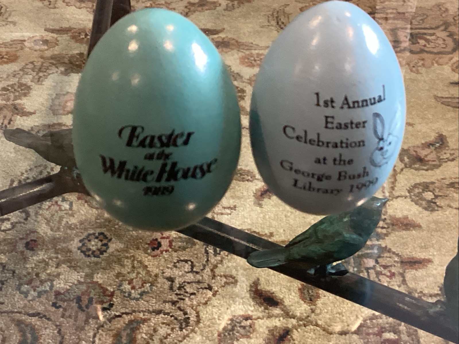 (7) George & Barbara Bush 3 White House Easter Eggs & 4 Bush Library See Listing