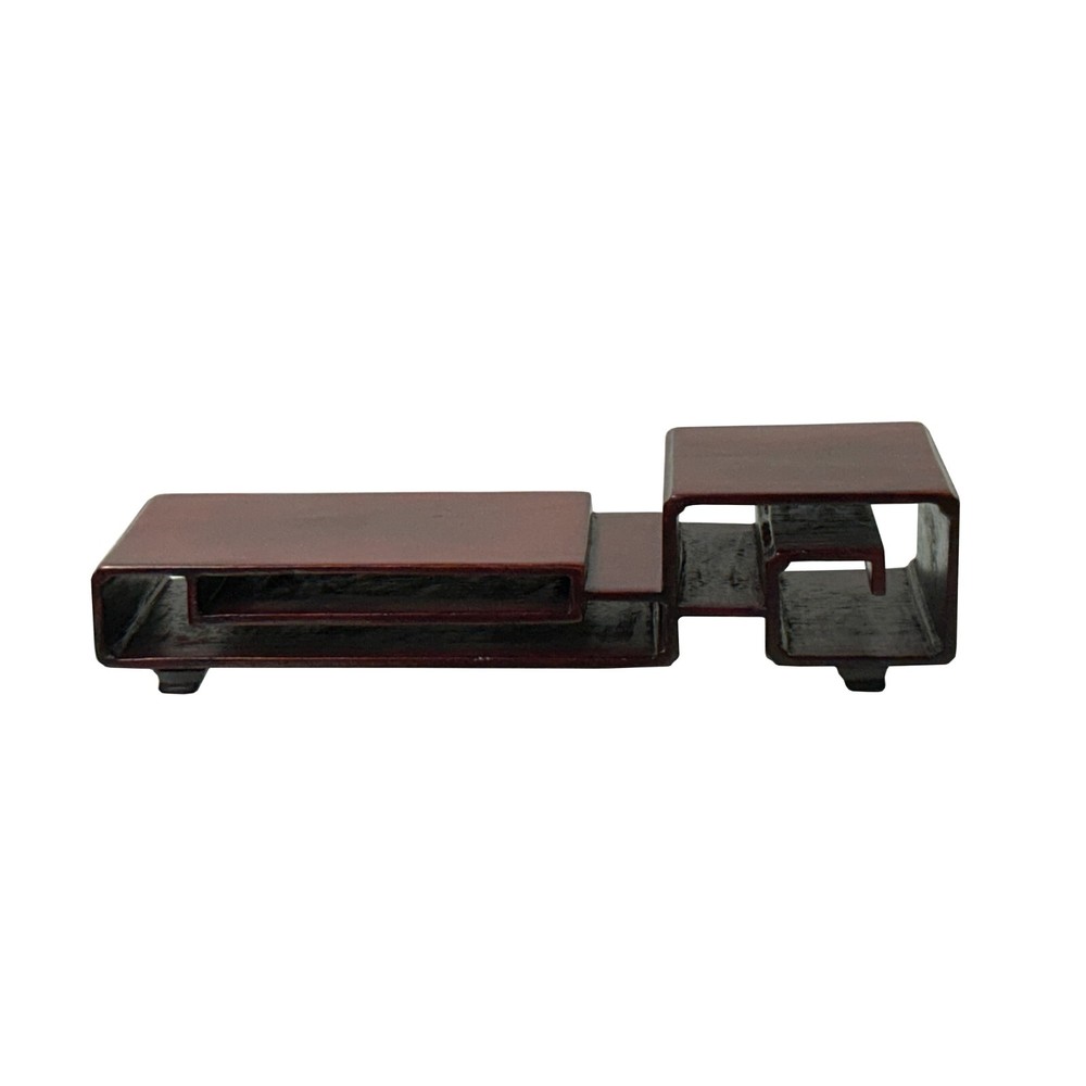 5.25" Reddish Brown Wood Straight Scroll Rectangular Stand Riser Easel ws4146A