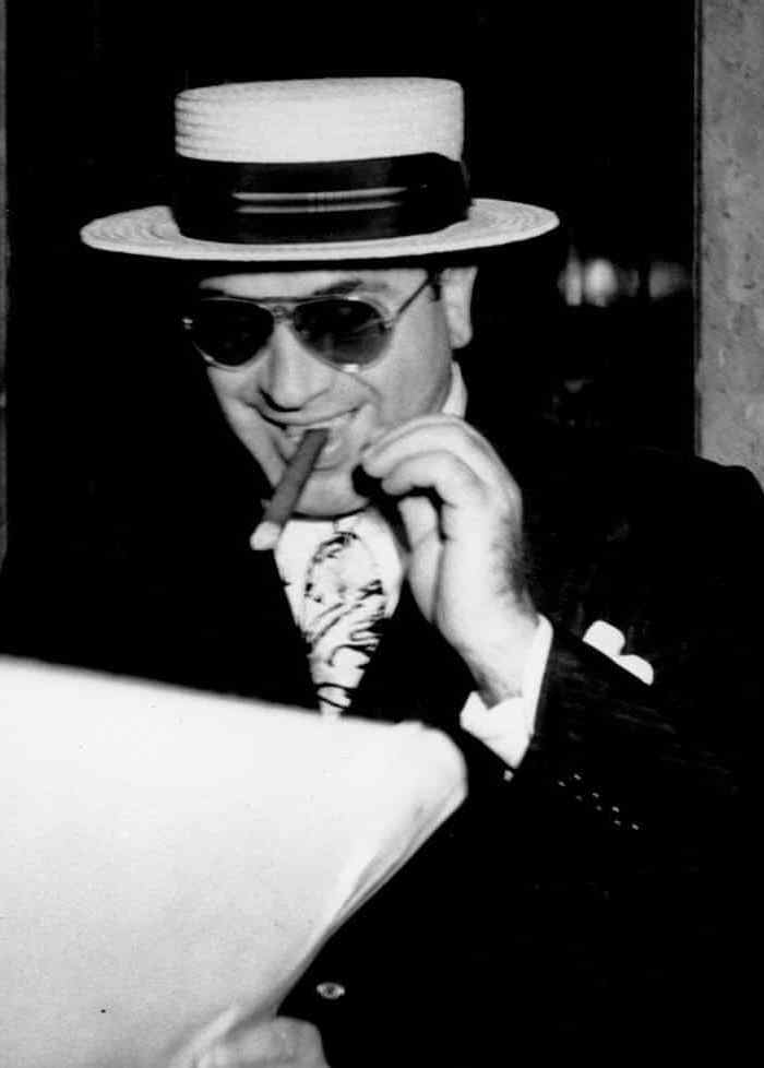 Chicago Mob Al Capone Boater Sunglasses vintage photo reproduction  065