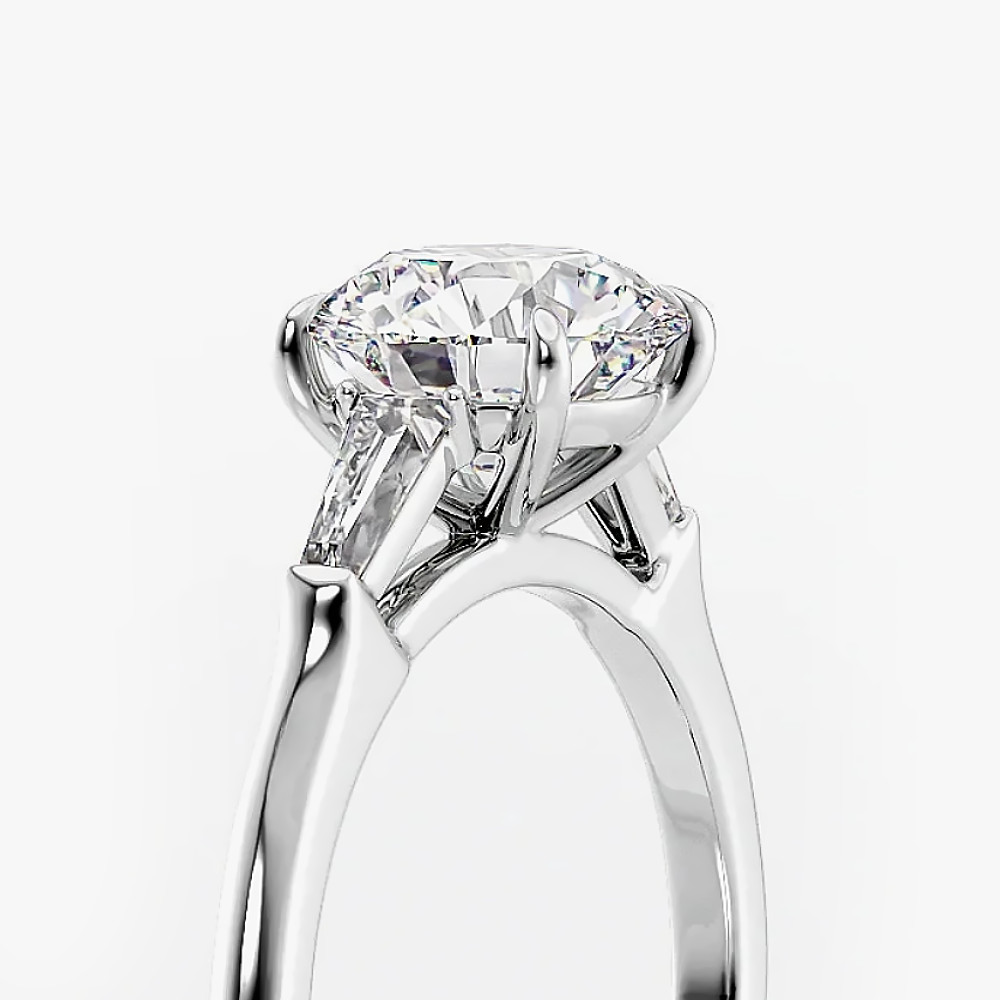 Semi Mount Round Cut Setting 0.40 Ct Diamond Solid 14k White Gold Wedding Ring