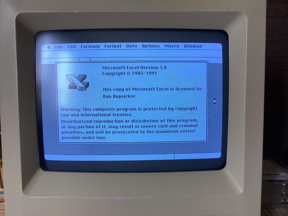 Vintage Macintosh Mac Program MICROSOFT EXCEL 800K Disk 512k, Plus, SE, Classic