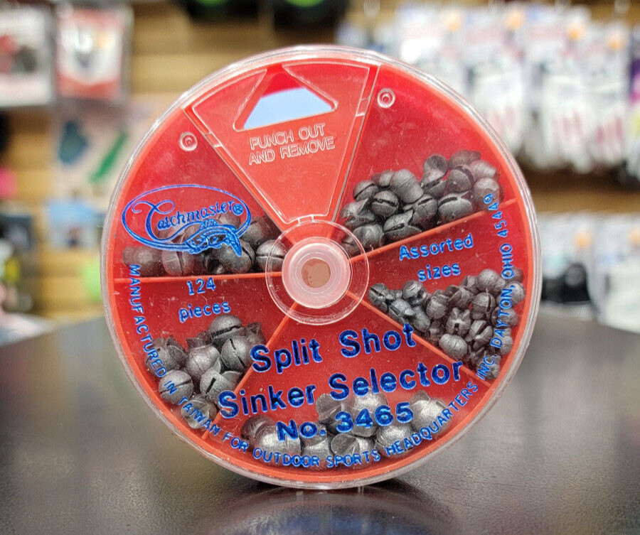 NEW! Vintage Catchmaster Split Shot Sinker Selector 124 Pc. Asstd Sizes No. 3465