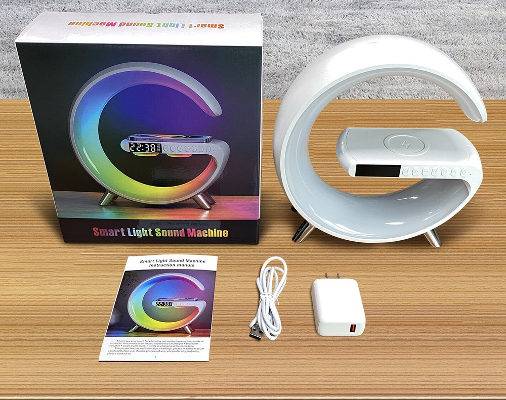 night light smart Bluetooth speaker projection light wireless Charger table lamp
