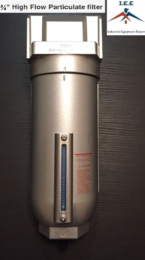 3/4" Inline Air Compressor Water Moisture Filter Trap Separator w/ Manual Drain