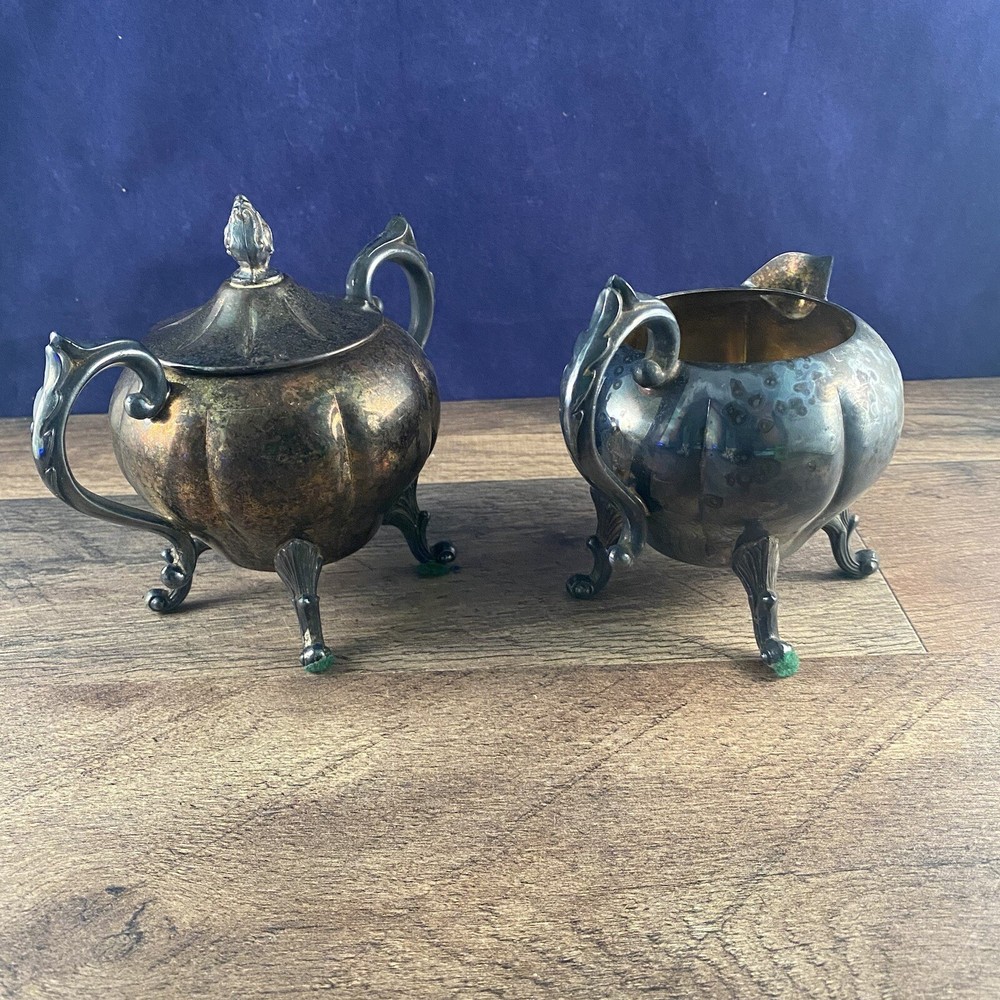 Sheridan Silver Plated Sugar Creamer Tea Set Silverplated Silver On Copper