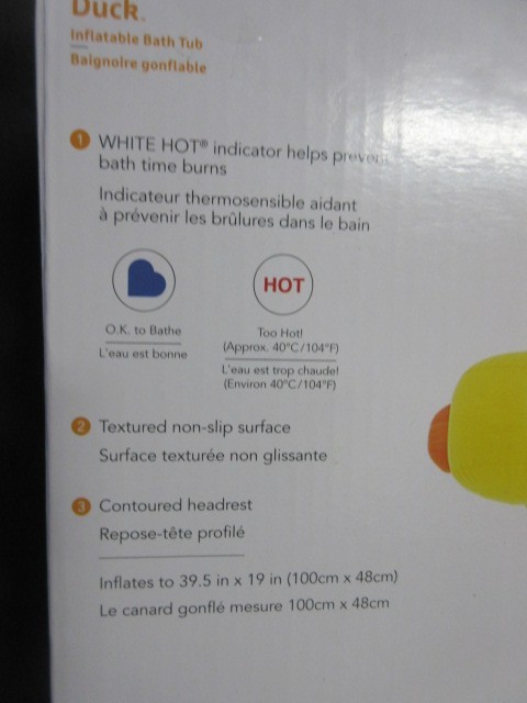 Munchkin White Hot Inflatable Duck Tub, 6-24 Month, Mint In Unopend Box!